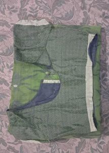 🥻Elegant lime Green rare Kota doria fabric Saree