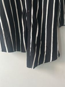 Black &amp; White Striped Tunic Top