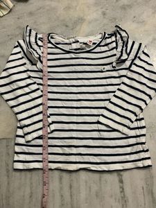 Striped Ruffle Sleeve Top