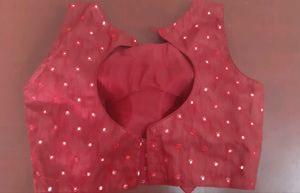 New Maroon Mirror Work Padded Blouse