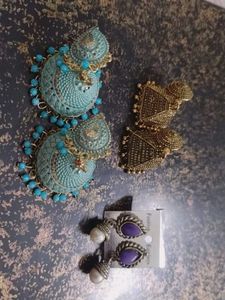 Boho Chic Dangle Earrings Set 3 pairs