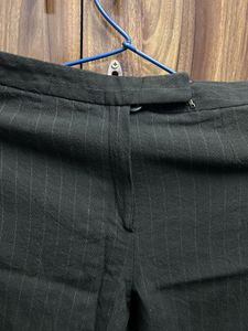 Striped Black Formal Trousers
