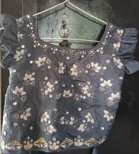 Elegant Grey Embroidered Lehenga Choli Set