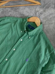 Ralph Lauren Men's Green Button-Down Shirt