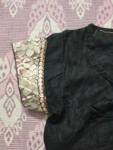 Black Designer Blouse for Women | Stylish Open Bac