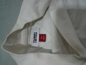 Tommy Jeans White Mock Neck Crop Top