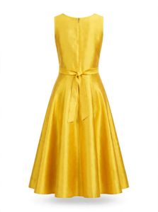 Elegant Yellow Embroidered Gown