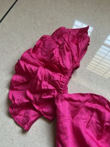 Stylish Pink Blouse with Puff Sleeves