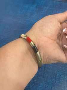 Unique Red &amp; Gold Tone Bangle Bracelet