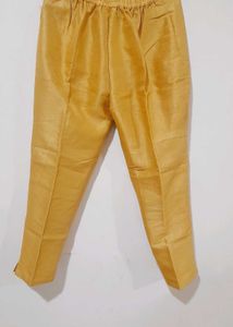 Elegant Red Kurta And Golden Pant