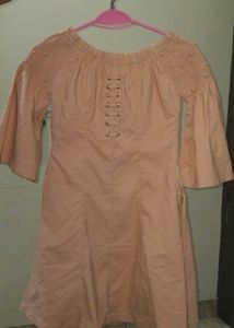 Peach Off-Shoulder Dress