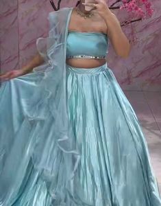 Powder Blue Lehenga Choli Set