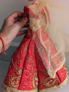 Red Lehenga Choli for Barbie Doll