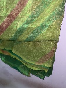 Elegant Green chiffon saree