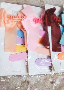 Cute "Nice" Hair Bow Clip Set