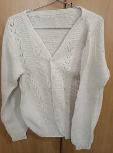 white knitted cardigan for women or girls