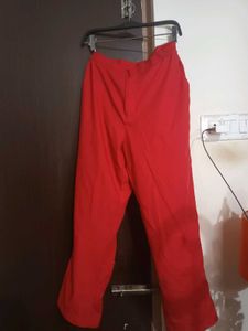 red formal trousers | high waist