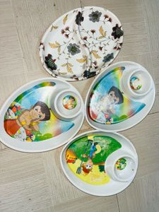 Kids Cartoon Divided Plates