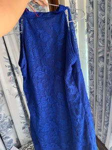 Elegant Royal Blue Lace Dress