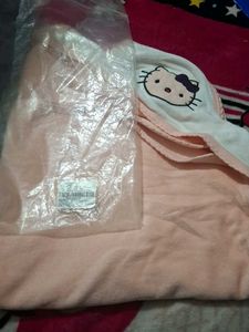 brand  new becker Peach Terry Hooded Baby Towel