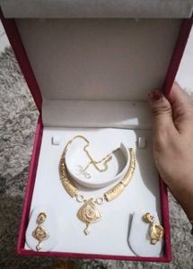Elegant Gold Necklace & Earring Set