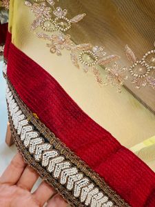 Elegant Yellow Embroidered Saree