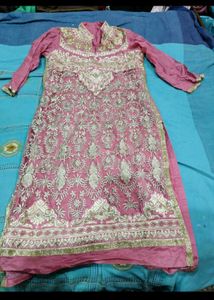 pink embroidery kurta with payajami