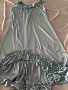 Imported Light Blue Ruffle night wear
