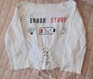 White Off-Shoulder Graphic Crop Top