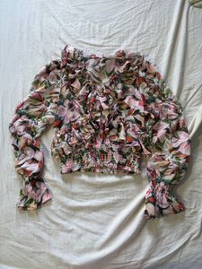 Floral Ruffle Blouse