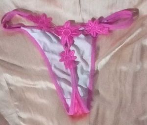 Pink Floral Thong Panty