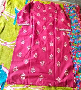 Embroidered maroon Kurta