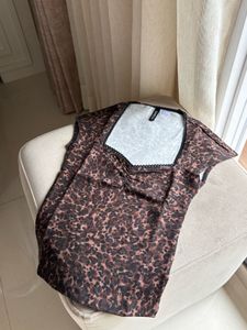 H&M Leopard Print Square Neck Top