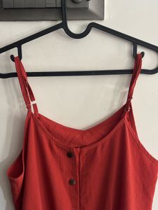 Terracotta Button-Down Jumpsuit