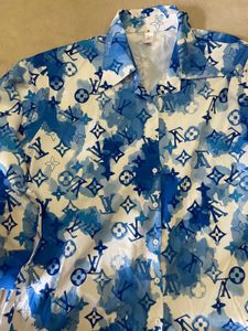 Louis Vuitton Blue Print Button Down