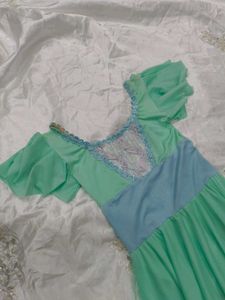 Diwali 🪔 🎇 Sale Mint Green Maxi Dress