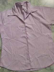 Striped Purple Button-Up Shirt