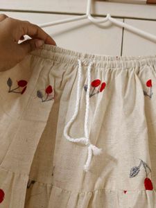 Cute Cherry Tiered long Skirt