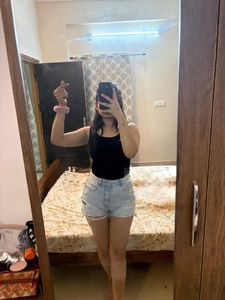 Distressed Denim Shorts