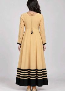 Elegant Beige Anarkali Gown