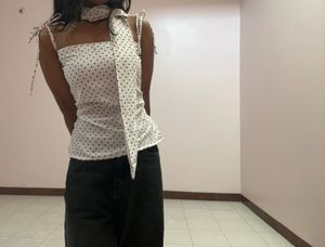 Polka Dot Corset back y2k top