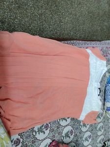 Peach &amp; White Dress