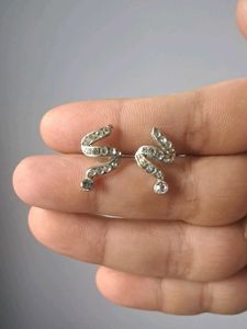 Sparkling Snake Design Stud Earrings