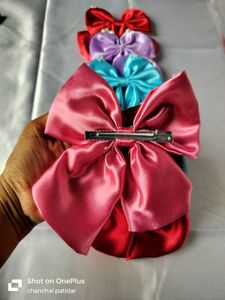 Satin Bow Hair Clips - Set of 6