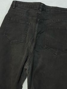 Wide Leg Washed Black Jeans