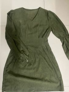 Olive Green Long Sleeve Dress