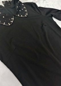 Black Dress with Jeweled Collar