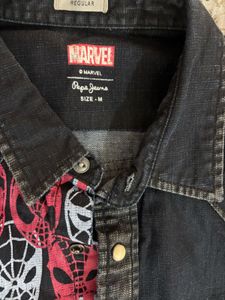 Men's Spiderman Denim Shirt