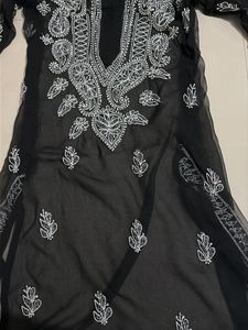 Elegant Black Chikankari Kurta