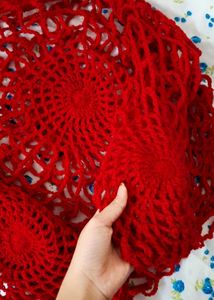 Maroon Crochet Spiderweb Top